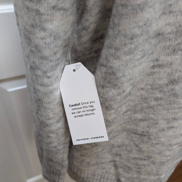 Universal Standard NWT Size 0-00 Fuzzy Hi-Low Sweater Cloudy Sky - Picture 4 of 9